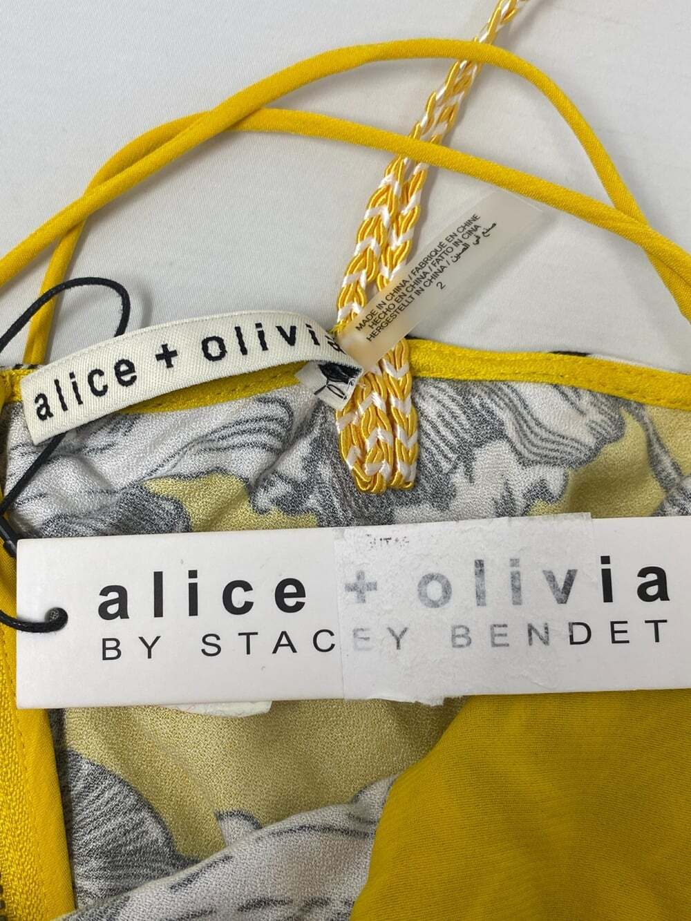 Alice + Olivia Kiro Blooming Wild Golden Hour Yellow Midi Dress 2 NWT $550 - Picture 10 of 13
